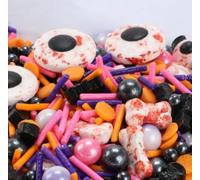 Décorations de cupcake d'Halloween - Chauve-souris - Décoration pour muffin - Thème Happy Halloween - Fête prénatale - Anniversaire - Décoration de gâteau - Noir (œil)