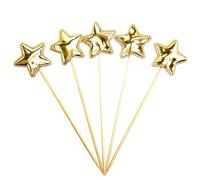 Décorations de Cupcake Étoiles, Décoration de Gâteau d'Anniversaire Étoile | 5X décorations de gâteaux à paillettes,Cupcake pentagramme décor pieu cuisson nourriture décor livrer des bénédictions