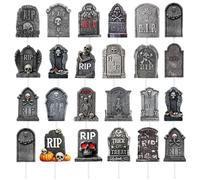 Décorations de cupcakes d'Halloween, 24 pièces, décorations de cupcakes effrayantes en forme pierre tombale, gâteaux d'Halloween pour cimetière, choix 'amuse-gueules pour fournitu