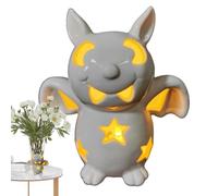 Décorations de d'halloween, lumières de - Lanterne en Forme de avec Chauve-Souris d'halloween LED alimentée par Batterie - Décorations festives pour Le Visage Souriant