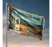 Décorations de dortoir pour College Guys Queensland Dream : Escape To Nature'S Distributeur automatique de drapeau paradisiaque drapeau de gym drapeaux de marquage (60 x 90 cm)