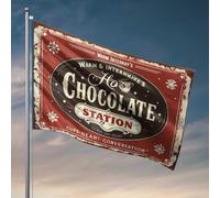 Décorations de dortoir pour gars de collège - Station de chocolat chaud confortable : chaleur, conversations sincères et drapeau de gymnastique - Drapeaux de marquage (120 x 180 cm)