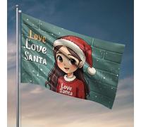 Décorations de dortoir pour les gars de l'université - Amour de Noël : drapeau de livraison spéciale du Père Noël - Décorations de cour - Drapeaux de campagne garçon (60 x 90 cm)