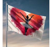 Décorations de dortoir pour les gars de l'université ballerine embrassant l'amour dans une scène artistique de cœur drapeau manches à air drapeau extérieur pour chambre gars (30 x 45 cm)