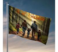 Décorations de dortoir pour les gars de l'université en famille marchant main dans la main sur une journée ensoleillée. Drapeau pour garçons drapeau pour meubles de salle de jeux (30 x 45 cm)