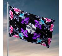 Décorations de dortoir pour les gars de l'université fantaisie florale : un drapeau coloré au design abstrait et manches à air, drapeau extérieur pour chambre gars (60 x 90 cm)