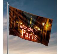 Décorations de dortoir pour les gars de l'université Midnight in Paris : une soirée romantique, drapeau de cour, drapeaux de campagne (60 x 90 cm)