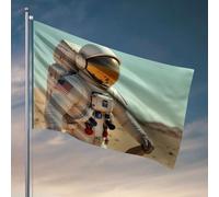 Décorations de dortoir pour les gars du collège astronaute dans le désert avec écusson drapeau américain. Accessoires de dortoir universitaire essentiels pour dortoir (152 x 244 cm)