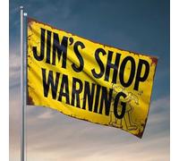 Décorations de dortoir pour les gars du collège Jim's Shop : un panneau d'avertissement drapeau manches à air drapeau extérieur pour chambre gars (120 x 180 cm)
