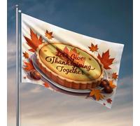 Décorations de dortoir pour les gars du collège Let's Give Thanksgiving Together. Drapeau Accessoires de dortoir essentiels pour dortoir universitaire (152 x 244 cm)