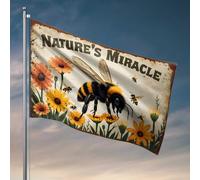 Décorations de dortoir pour les gars du collège Nature'S Miracle : A Bee's Journey Through Sunflowers Flag Yard Decorations Country Boy Drapeaux (30 x 45 cm)