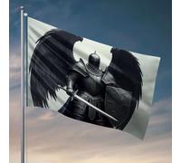 Décorations de dortoir pour les gars du collège Un chevalier en armure avec des ailes tient une épée et un bouclier. Drapeau pour les garçons Drapeau pour meubles de salle de jeux (60 x 90 cm)