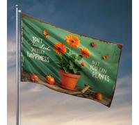 Décorations de dortoir pour les gars du collège « You Can'T Buy Looks, But You Can Plant Happiness ». Drapeau de jardin Accessoires amusants pour dortoir (152 x 244 cm)
