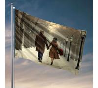 Décorations de dortoir pour les gars d'université, un couple qui marche main dans un chemin enneigé, décoration pour homme, grotte, accessoires de chambre cool pour adolescents (152 x 244 cm)