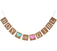 Décorations de douche de bébé, bannière d'anniversaire de bébé garçon ou fille affichage de la bannière de sexe bunting drapeau bébé annonce de fête d'affichage de sexe