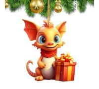 Décorations De Dragon Arbre De Noël - Charme À Pendentif Dragon Acrylique 2D | Ornements De Personnage De Dragon De Noël Pour Les Vacances À La Maison