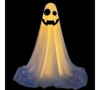 Décorations de fantômes d'Halloween en plein air, décorations d'Halloween fantômes - Le fantôme blanc effrayant brille dans l'obscurité - Fantômes avec des lumières de corde alimentées par
