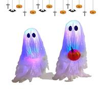 Décorations de fantômes d'intérieur - Décorations de fantômes mignons | Décorations gothiques festives éclairées pour fenêtre, intérieur, porche, maison, jardin, magasin, table, extérieur, fête, bar