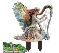 Décorations de fées, panneaux végétaux pour jardin,Flower Fairies Pumpkinacrylique Bouchon de sol plat décoratif - Décoration de maison bohème, accessoires de jardinière féerique pour balcon de porche