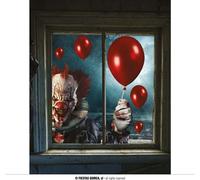 Décorations de fenêtre Clown d'horreur Halloween 30 x 40 cm