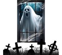 Décorations de fenêtre d'Halloween - Couvre-portes fantômes d'Halloween