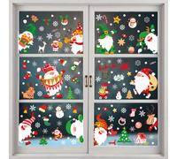 Décorations de fenêtre flocons de neige de Noël, décorations de fenêtre Joyeux Noël compatibles avec les décorations de fête