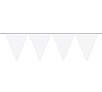 Folat Décorations de fête – 15 drapeaux, 10 m – Blanc