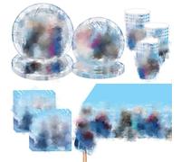 Décorations de fête d'anniversaire, 81 pièces comprenant assiettes, tasses, serviettes et nappe, fournitures d'anniversaire pour 20 personnes, décorations d'anniversaire pour filles et enfants