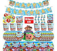 Décorations de fête d'anniversaire Cocomelon pour la famille, ballons, décorations de gâteau, assiettes, nappes, articles de fête pour baby shower, thème dessin animé, garçon pastèque. Gift bag-10pcs