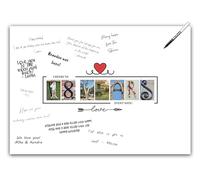 Décorations de fête d'anniversaire de 18 ans - Affiche alternative pour livre d'invités. Tableau d'anniversaire pour signature pour femmes ou hommes. Décoration murale pour carte de signature pour lui