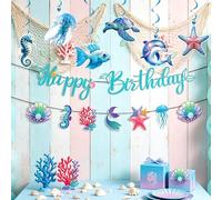 décorations de fête d'anniversaire de sirène, décorations sous marines | décorations de fête d'anniversaire de sirène décorations sous marines décorations du monde sous marin fête d'anniversaire