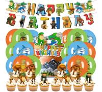 Décorations de fête d'anniversaire, Décorations de Tun Tun Tun Sahur, Comprend Happy Birthday Banner Gâteau Topper Cupcake Toppers Ballons pour la fête sur le thème