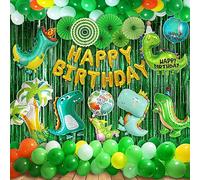 Décorations de fête d'anniversaire dinosaure, énorme ballon dinosaure, guirlande d'arche de ballons, anniversaire de bébé dinosaure, pompe à ballon sont inclus. Autocollants dinosaures gratuits pour fête d'anniversaire dinosaure