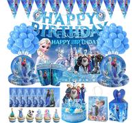 Décorations de fête d'anniversaire Disney la reine des neiges, nappe, vaisselle, ballons bleus, cadeaux de fête d'anniversaire pour enfants B balloon set 6