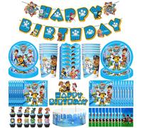 Décorations de fête d'anniversaire Paw Patrol, ballons, vaisselle, gobelets en papier, assiettes, nappe, toile de fond, décorations de fête pour enfants 1pc tablecloth