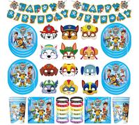 Décorations de fête d'anniversaire Paw Patrol, ensemble de vaisselle, gobelets, assiettes, nappe, ballons, décor de fond pour enfants, fournitures de fête d'anniversaire balloonA