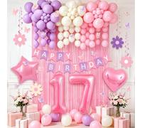 Décorations de fête d'anniversaire pour 17e anniversaire pour filles