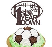 Décorations de fête d'anniversaire pour la premier gâteau d'anniversaire pour la première année, décoration de gâteau de football décoration de gâteau de rugby à paillettes, décoration de gâteau