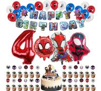 Décorations de fête d'anniversaire Spidey et ses amis extraordinaires pour événements, nouveau set combiné de ballons en latex et bannière de fond Blowing Dragon -6pcs