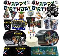 Décorations de fête d'anniversaire Star Wars : Ballons, Assiettes, Serviettes, Décoration de gâteau, Nappe pour enfant garçon, Cadeau, Fournitures de baby shower 50pcs Stickers