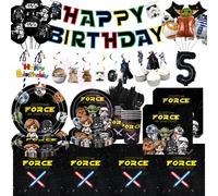 Décorations de fête d'anniversaire Star Wars, gobelets, assiettes, serviettes, décorations de gâteau, bannière, ballons pour enfants, garçons, cadeaux, accessoires photo, baby shower 50pcs sticker