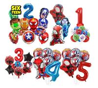 Décorations de fête d'anniversaire Super-héros Peter Parker Gwen Spider-Man, ballons en feuille, ballons en latex Hulk, fournitures de décoration de fête 5PCS balloonsB-8