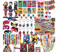 Décorations de fête d'anniversaire sur le thème des Avengers, autocollants pour le visage, sacs cadeaux, masques, bracelets à claquer, remplissage de piñata, cadeaux, décoration 10pcs stamp