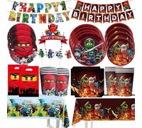 Décorations de fête d'anniversaire sur le thème des ninjas de dessins animés, ballons mignons, assiettes, bannière, ensemble de vaisselle pour les fêtes de naissance, cadeaux pour enfants 7inch plate-