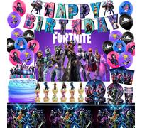 Décorations de fête d'anniversaire sur le thème Fortnite : jeu de tir, dessins animés, ballons, gobelets, assiettes, nappes, toiles de fond, cadeaux et fournitures pour bébés et enfants 7inch plate 10