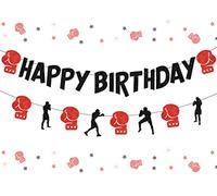 Décorations de Fête d'Anniversaire Thème Boxe - Bannière, Guirlande, Fournitures de Lutte, Combat Sportif - Boxer