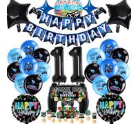 Décorations de Fête de Jeu Vidéo，Décoration d'anniversaire jeu vidéo 11 ans，Ballons en Aluminium Jeu Vidéo，Décoration d'anniversaire pour garçon de 11 ans，pour garçon anniversaire thème jeu fête
