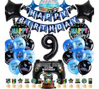 Décorations de Fête de Jeu Vidéo，Décoration d'anniversaire jeu vidéo 9 ans，Ballons en Aluminium Jeu Vidéo，Décoration d'anniversaire pour garçon de 9 ans，pour garçon anniversaire thème jeu fête