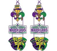 Décorations De Fête De Mardi Gras À Suspendre, Guirlande De Couronne De Panneau De Porte De Mardi Gras Pour Carnaval De Nouvelle-orléans, Mascarade, Fournitures De Fête De Mardi Gras, Intérieur