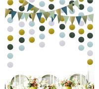 Décorations de fête de Mariage, Guirlande Anniversaire et Guirlande Papier - Guirlande Verte pour Décoration Parfaite, Idéale pour Toutes Sortes d'Occasions